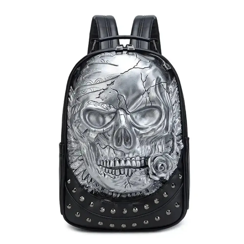 Skull Luxury Leather Large Capacity Backpack - Stylish & Practical!