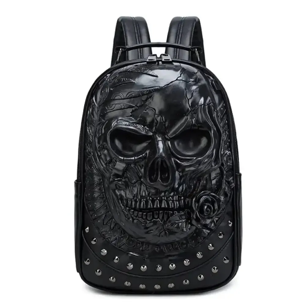 Skull Luxury Leather Large Capacity Backpack - Stylish & Practical!