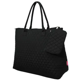 Solid Black NGIL Quilted Overnight Tote Bag