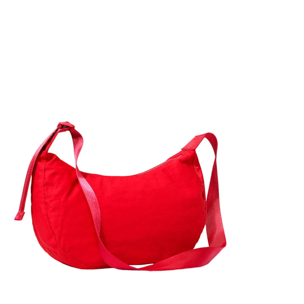 Solid Nylon Sling Bag Crossbody Bag