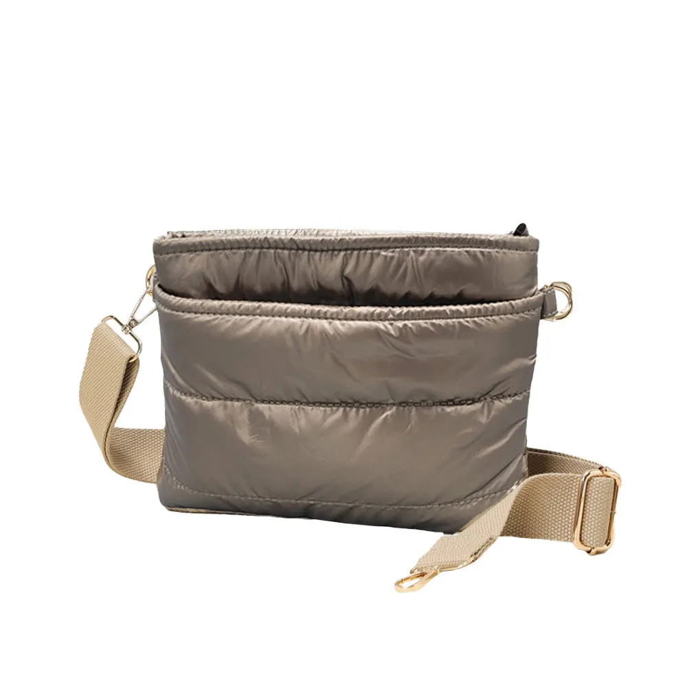 Solid Puffer Crossbody Bag