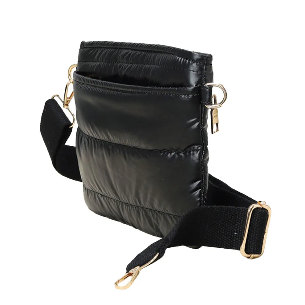 Solid Puffer Crossbody Bag