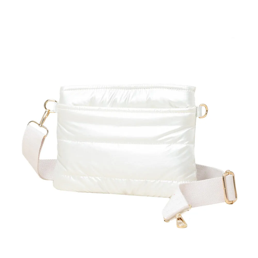 Solid Puffer Crossbody Bag