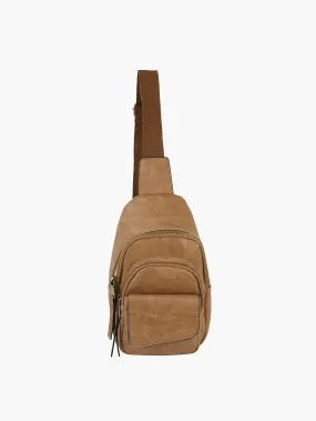 Tan Leather Crossbody Bag