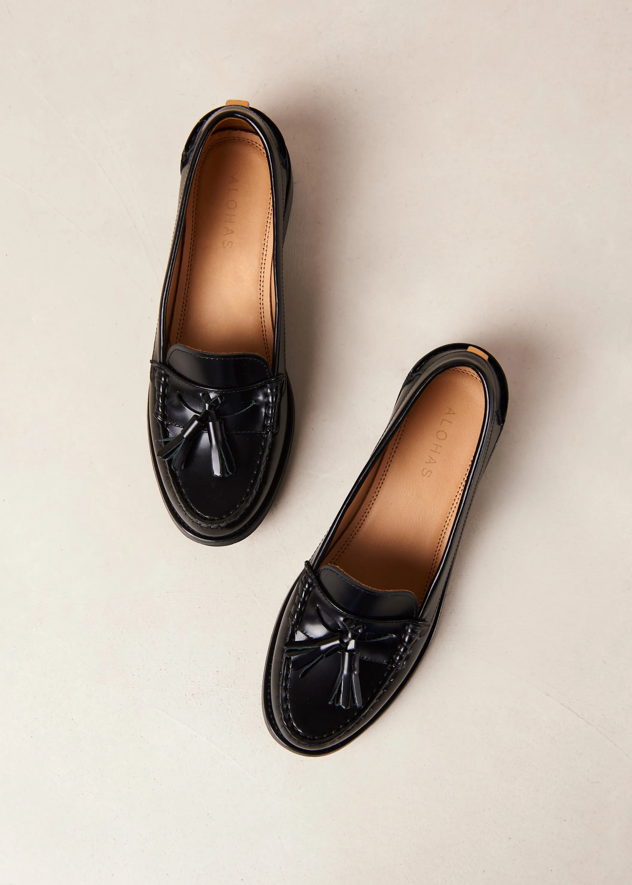 Terrane Black Leather Loafers