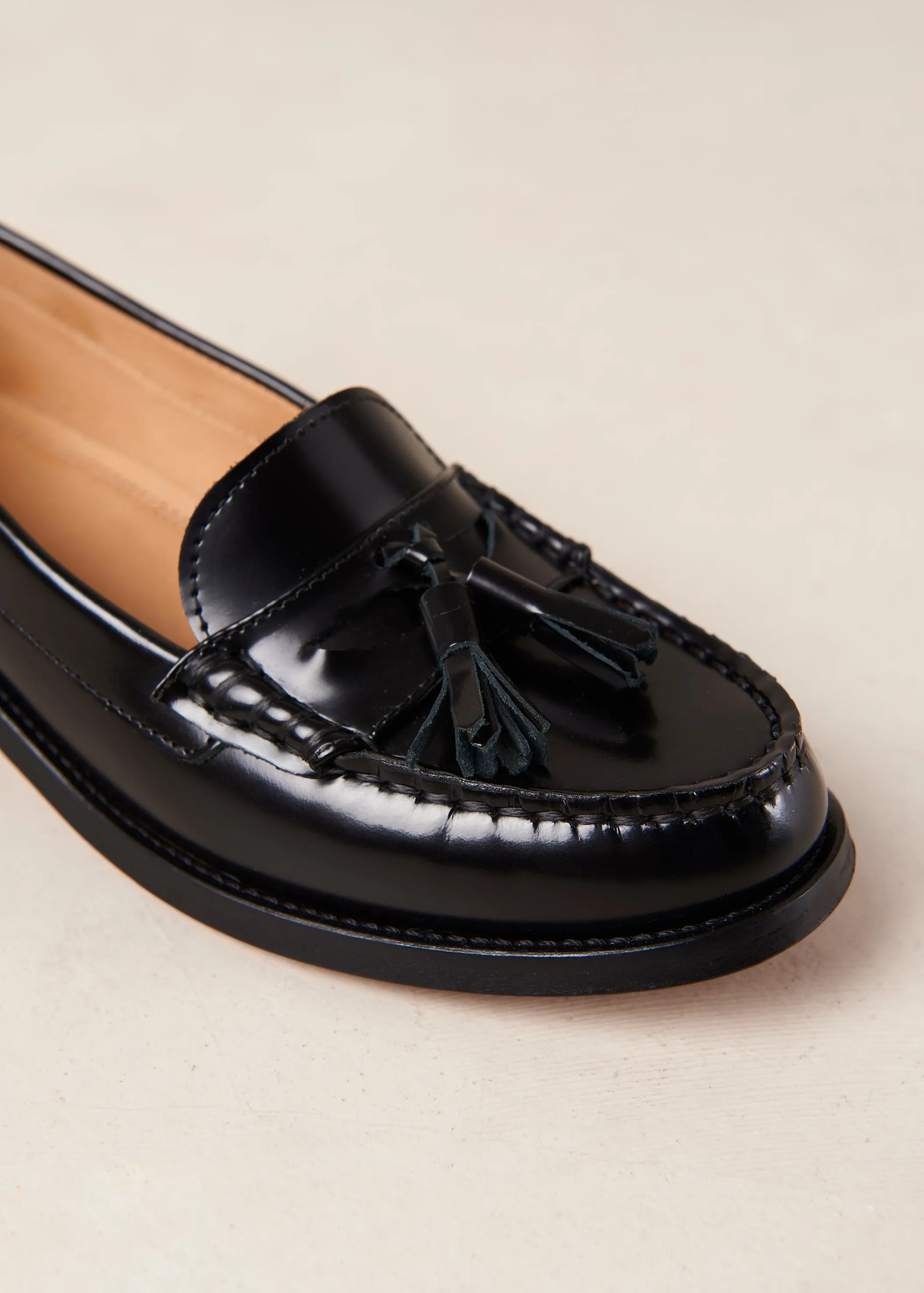 Terrane Black Leather Loafers