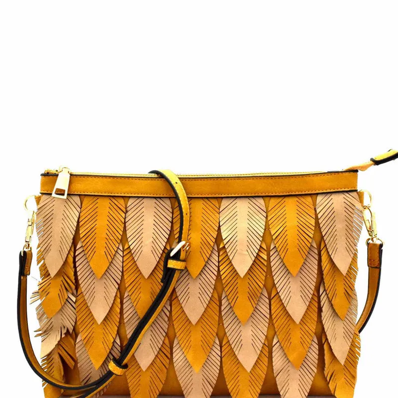 Two-Tone Leaf Shoulder Bag