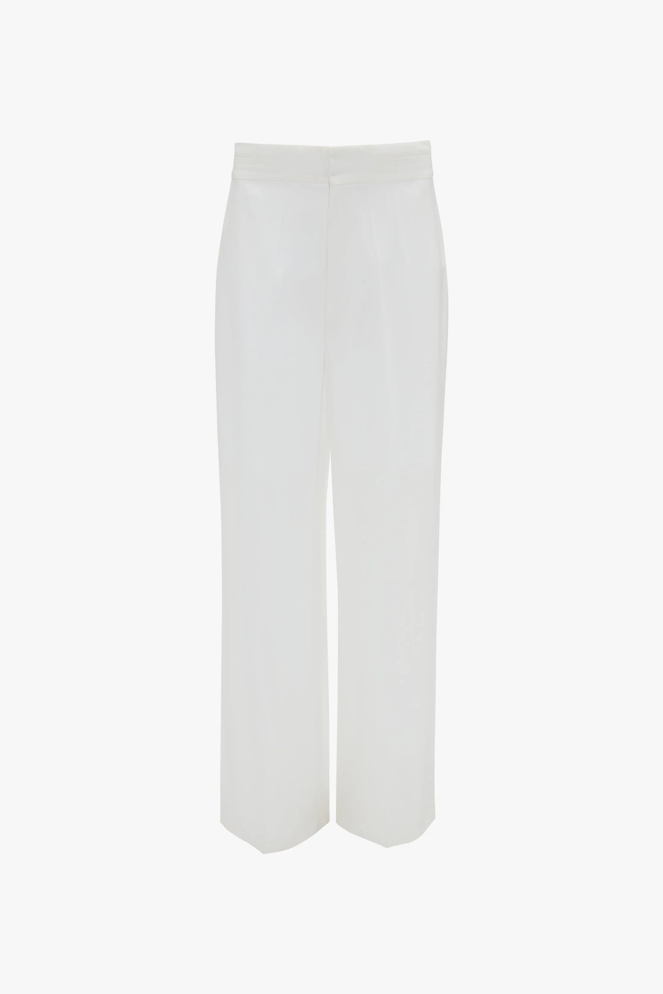 Waistband Detail Straight Leg Trouser In White