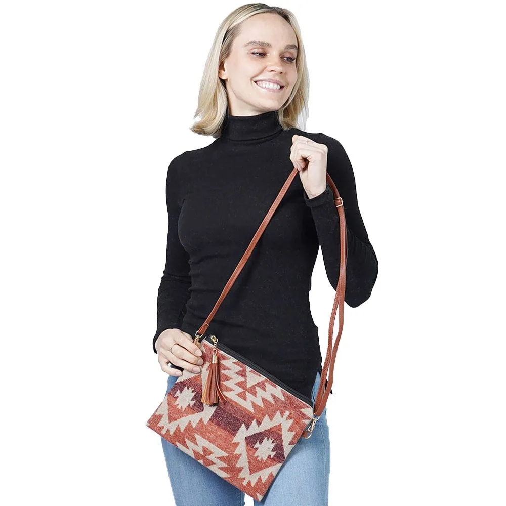 Western Print Crossbody Clutch Bag