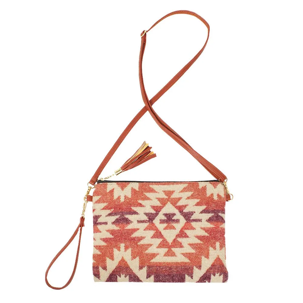 Western Print Crossbody Clutch Bag