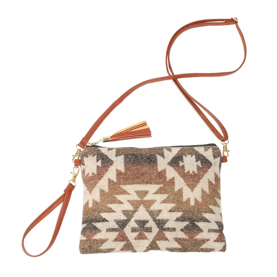 Western Print Crossbody Clutch Bag