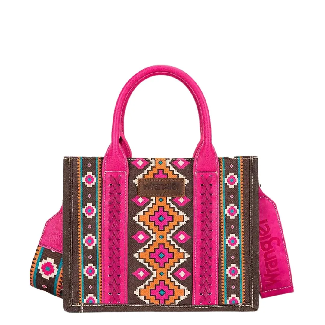 Wrangler Southwestern Small Canvas Crossbody Tote | Hot Pink