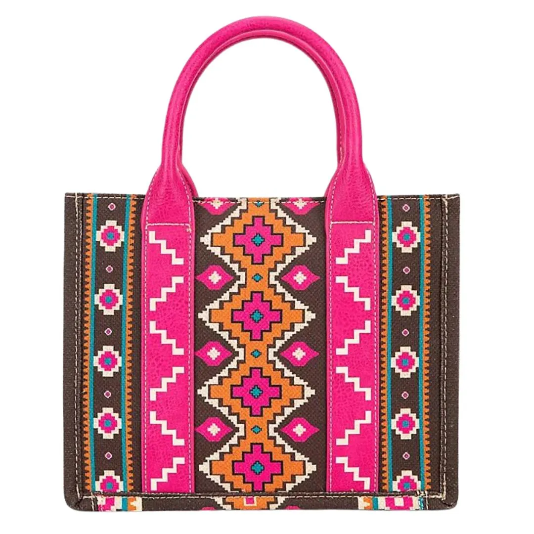 Wrangler Southwestern Small Canvas Crossbody Tote | Hot Pink