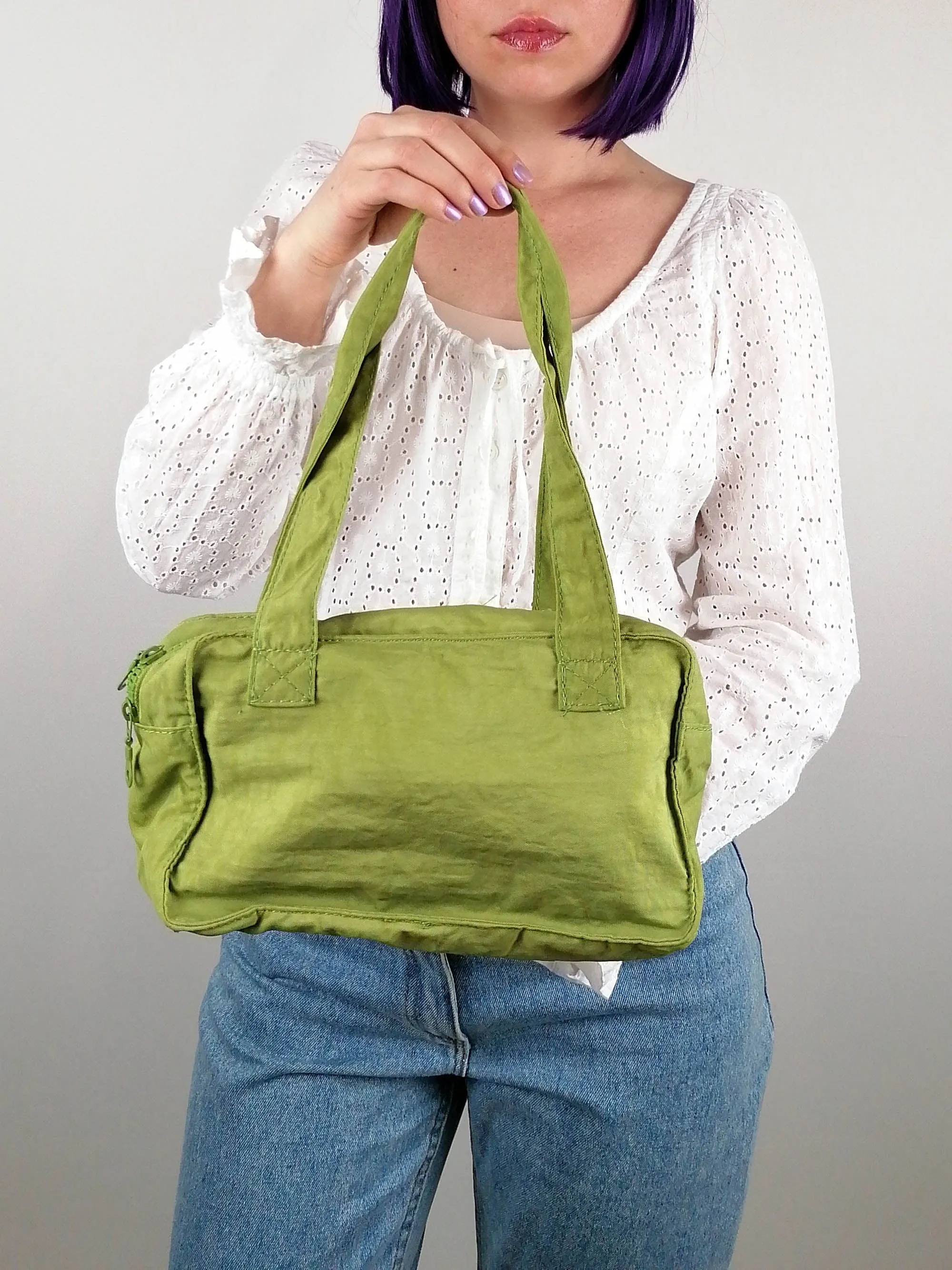 Y2K Green Bag Nylon Baby-Bag