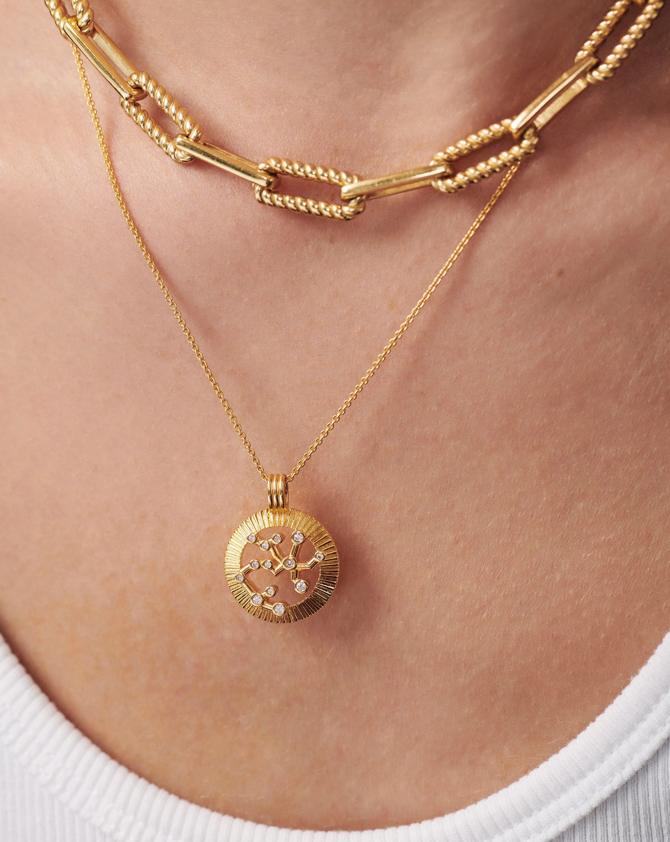 Zodiac Constellation Pendant Necklace - Sagittarius | 18ct Gold Plated Vermeil/Sagittarius